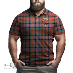Scottish MacDuff Ancient Tartan Mens Polo Shirt with Family Crest Scottish Polo Shirt Scottish Plaid Tartan Plaid - ScotsTee - scotstee.com