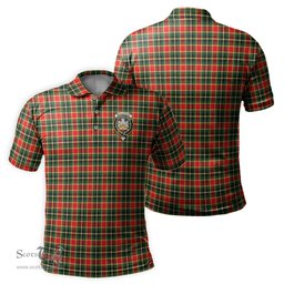 Scottish MacLachlan Hunting Modern Tartan Mens Polo Shirt with Family Crest Scottish Polo Shirt Scottish Plaid Tartan Plaid - ScotsTee - scotstee.com