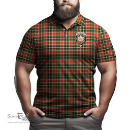 Scottish MacLachlan Hunting Modern Tartan Mens Polo Shirt with Family Crest Scottish Polo Shirt Scottish Plaid Tartan Plaid - ScotsTee - scotstee.com