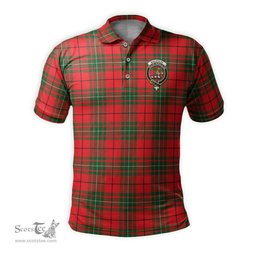 Scottish MacAulay Modern Tartan Mens Polo Shirt with Family Crest Scottish Polo Shirt Scottish Plaid Tartan Plaid - ScotsTee - scotstee.com