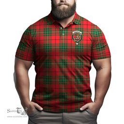 Scottish MacAulay Modern Tartan Mens Polo Shirt with Family Crest Scottish Polo Shirt Scottish Plaid Tartan Plaid - ScotsTee - scotstee.com