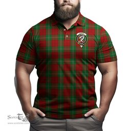Scottish Lennox Tartan Mens Polo Shirt with Family Crest Scottish Polo Shirt Scottish Plaid Tartan Plaid - ScotsTee - scotstee.com