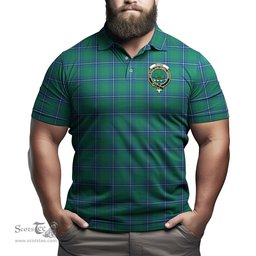 Scottish Irvine Ancient Tartan Mens Polo Shirt with Family Crest Scottish Polo Shirt Scottish Plaid Tartan Plaid - ScotsTee - scotstee.com