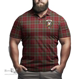 Scottish Lindsay Weathered Tartan Mens Polo Shirt with Family Crest Scottish Polo Shirt Scottish Plaid Tartan Plaid - ScotsTee - scotstee.com