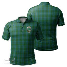 Scottish Irvine of Bonshaw Tartan Mens Polo Shirt with Family Crest Scottish Polo Shirt Scottish Plaid Tartan Plaid - ScotsTee - scotstee.com