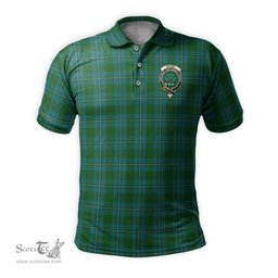 Scottish Irvine of Bonshaw Tartan Mens Polo Shirt with Family Crest Scottish Polo Shirt Scottish Plaid Tartan Plaid - ScotsTee - scotstee.com