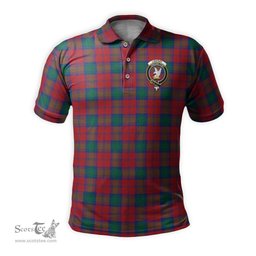 Scottish Lindsay Modern Tartan Mens Polo Shirt with Family Crest Scottish Polo Shirt Scottish Plaid Tartan Plaid - ScotsTee - scotstee.com