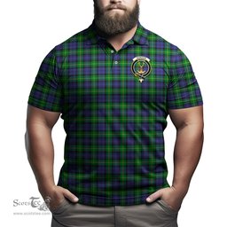 Scottish Gordon Modern Tartan Mens Polo Shirt with Family Crest Scottish Polo Shirt Scottish Plaid Tartan Plaid - ScotsTee - scotstee.com