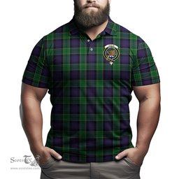 Scottish Leslie Hunting Tartan Mens Polo Shirt with Family Crest Scottish Polo Shirt Scottish Plaid Tartan Plaid - ScotsTee - scotstee.com