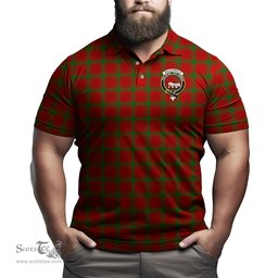 Scottish MacDonald of Sleat Tartan Mens Polo Shirt with Family Crest Scottish Polo Shirt Scottish Plaid Tartan Plaid - ScotsTee - scotstee.com