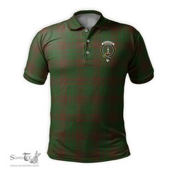 Scottish MacAlister of Glenbarr Hunting Tartan Mens Polo Shirt with Family Crest Scottish Polo Shirt Scottish Plaid Tartan Plaid - ScotsTee - scotstee.com