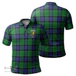 Scottish Haldane Tartan Mens Polo Shirt with Family Crest Scottish Polo Shirt Scottish Plaid Tartan Plaid - ScotsTee - scotstee.com