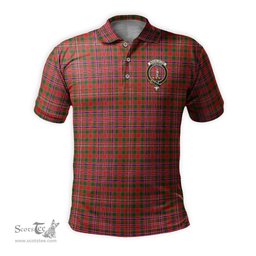 Scottish MacAlister Modern Tartan Mens Polo Shirt with Family Crest Scottish Polo Shirt Scottish Plaid Tartan Plaid - ScotsTee - scotstee.com