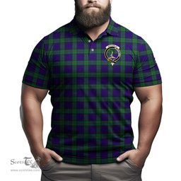 Scottish MacKinlay Modern Tartan Mens Polo Shirt with Family Crest Scottish Polo Shirt Scottish Plaid Tartan Plaid - ScotsTee - scotstee.com