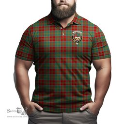 Scottish MacDonald of Kingsburgh Tartan Mens Polo Shirt with Family Crest Scottish Polo Shirt Scottish Plaid Tartan Plaid - ScotsTee - scotstee.com