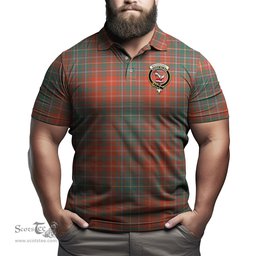 Scottish MacDougall Ancient Tartan Mens Polo Shirt with Family Crest Scottish Polo Shirt Scottish Plaid Tartan Plaid - ScotsTee - scotstee.com