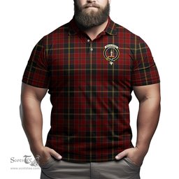 Scottish MacAlister of Skye Tartan Mens Polo Shirt with Family Crest Scottish Polo Shirt Scottish Plaid Tartan Plaid - ScotsTee - scotstee.com