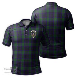 Scottish Lumsden Green Tartan Mens Polo Shirt with Family Crest Scottish Polo Shirt Scottish Plaid Tartan Plaid - ScotsTee - scotstee.com