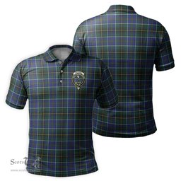 Scottish MacInnes Modern Tartan Mens Polo Shirt with Family Crest Scottish Polo Shirt Scottish Plaid Tartan Plaid - ScotsTee - scotstee.com