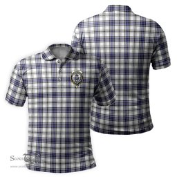 Scottish Hannay Modern Tartan Mens Polo Shirt with Family Crest Scottish Polo Shirt Scottish Plaid Tartan Plaid - ScotsTee - scotstee.com