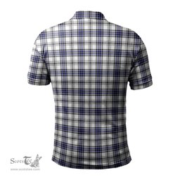 Scottish Hannay Modern Tartan Mens Polo Shirt with Family Crest Scottish Polo Shirt Scottish Plaid Tartan Plaid - ScotsTee - scotstee.com