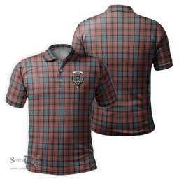Scottish Hannay Dress Tartan Mens Polo Shirt with Family Crest Scottish Polo Shirt Scottish Plaid Tartan Plaid - ScotsTee - scotstee.com
