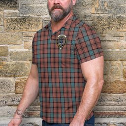 Scottish Hannay Dress Tartan Mens Polo Shirt with Family Crest Scottish Polo Shirt Scottish Plaid Tartan Plaid - ScotsTee - scotstee.com