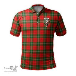 Scottish Lennox Modern Tartan Mens Polo Shirt with Family Crest Scottish Polo Shirt Scottish Plaid Tartan Plaid - ScotsTee - scotstee.com