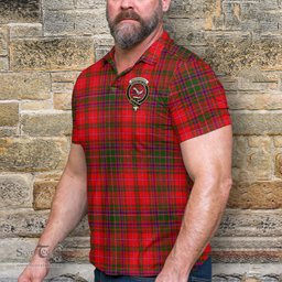 Scottish MacDougall Modern Tartan Mens Polo Shirt with Family Crest Scottish Polo Shirt Scottish Plaid Tartan Plaid - ScotsTee - scotstee.com
