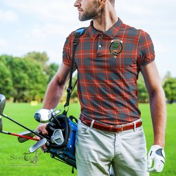 Scottish Hamilton Ancient Tartan Mens Polo Shirt with Family Crest Scottish Polo Shirt Scottish Plaid Tartan Plaid - ScotsTee - scotstee.com