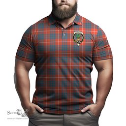 Scottish Hamilton Ancient Tartan Mens Polo Shirt with Family Crest Scottish Polo Shirt Scottish Plaid Tartan Plaid - ScotsTee - scotstee.com