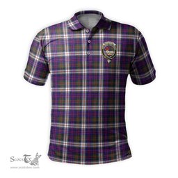 Scottish MacDonald Dress Modern Tartan Mens Polo Shirt with Family Crest Scottish Polo Shirt Scottish Plaid Tartan Plaid - ScotsTee - scotstee.com