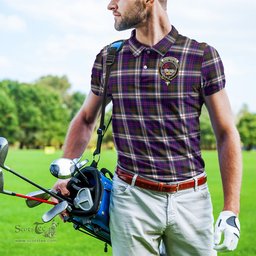 Scottish MacDonald Dress Modern Tartan Mens Polo Shirt with Family Crest Scottish Polo Shirt Scottish Plaid Tartan Plaid - ScotsTee - scotstee.com