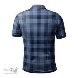 Scottish MacKay Blue Tartan Mens Polo Shirt with Family Crest Scottish Polo Shirt Scottish Plaid Tartan Plaid - ScotsTee - scotstee.com