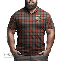 Scottish MacLachlan Weathered Tartan Mens Polo Shirt with Family Crest Scottish Polo Shirt Scottish Plaid Tartan Plaid - ScotsTee - scotstee.com