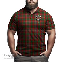 Scottish Innes Tartan Mens Polo Shirt with Family Crest Scottish Polo Shirt Scottish Plaid Tartan Plaid - ScotsTee - scotstee.com