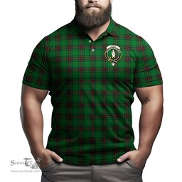Scottish Logie Tartan Mens Polo Shirt with Family Crest Scottish Polo Shirt Scottish Plaid Tartan Plaid - ScotsTee - scotstee.com