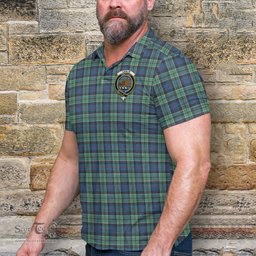 Scottish Leslie Hunting Ancient Tartan Mens Polo Shirt with Family Crest Scottish Polo Shirt Scottish Plaid Tartan Plaid - ScotsTee - scotstee.com