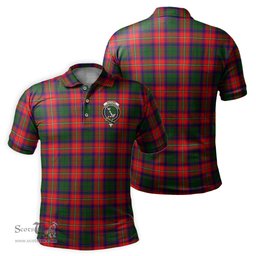 Scottish Hopkirk Tartan Mens Polo Shirt with Family Crest Scottish Polo Shirt Scottish Plaid Tartan Plaid - ScotsTee - scotstee.com