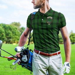 Scottish MacArthur Highland Tartan Mens Polo Shirt with Family Crest Scottish Polo Shirt Scottish Plaid Tartan Plaid - ScotsTee - scotstee.com