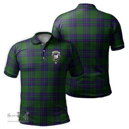 Scottish Lockhart Modern Tartan Mens Polo Shirt with Family Crest Scottish Polo Shirt Scottish Plaid Tartan Plaid - ScotsTee - scotstee.com