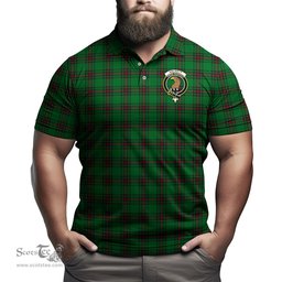 Scottish Halkett Tartan Mens Polo Shirt with Family Crest Scottish Polo Shirt Scottish Plaid Tartan Plaid - ScotsTee - scotstee.com
