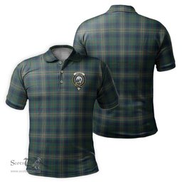 Scottish Kennedy Modern Tartan Mens Polo Shirt with Family Crest Scottish Polo Shirt Scottish Plaid Tartan Plaid - ScotsTee - scotstee.com