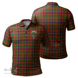 Scottish Kinninmont Tartan Mens Polo Shirt with Family Crest Scottish Polo Shirt Scottish Plaid Tartan Plaid - ScotsTee - scotstee.com