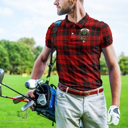 Scottish Hogg Tartan Mens Polo Shirt with Family Crest Scottish Polo Shirt Scottish Plaid Tartan Plaid - ScotsTee - scotstee.com