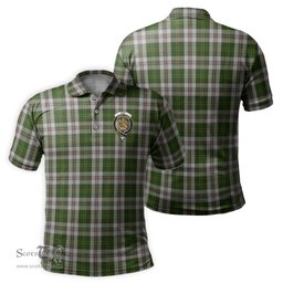 Scottish Hay White Dress Tartan Mens Polo Shirt with Family Crest Scottish Polo Shirt Scottish Plaid Tartan Plaid - ScotsTee - scotstee.com