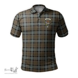 Scottish Graham of Menteith Weathered Tartan Mens Polo Shirt with Family Crest Scottish Polo Shirt Scottish Plaid Tartan Plaid - ScotsTee - scotstee.com