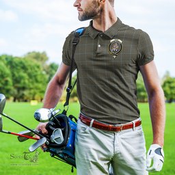 Scottish Haig Tartan Mens Polo Shirt with Family Crest Scottish Polo Shirt Scottish Plaid Tartan Plaid - ScotsTee - scotstee.com