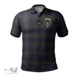 Scottish Lumsden Hunting Tartan Mens Polo Shirt with Family Crest Scottish Polo Shirt Scottish Plaid Tartan Plaid - ScotsTee - scotstee.com