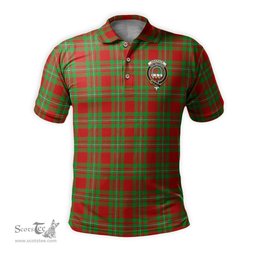 Scottish Grierson Tartan Mens Polo Shirt with Family Crest Scottish Polo Shirt Scottish Plaid Tartan Plaid - ScotsTee - scotstee.com